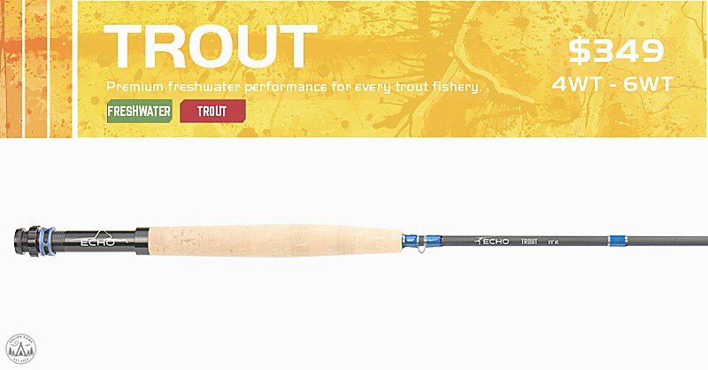 Echo Trout fly rod ultra sensitive tip and blue sliding hood guide wraps closeup