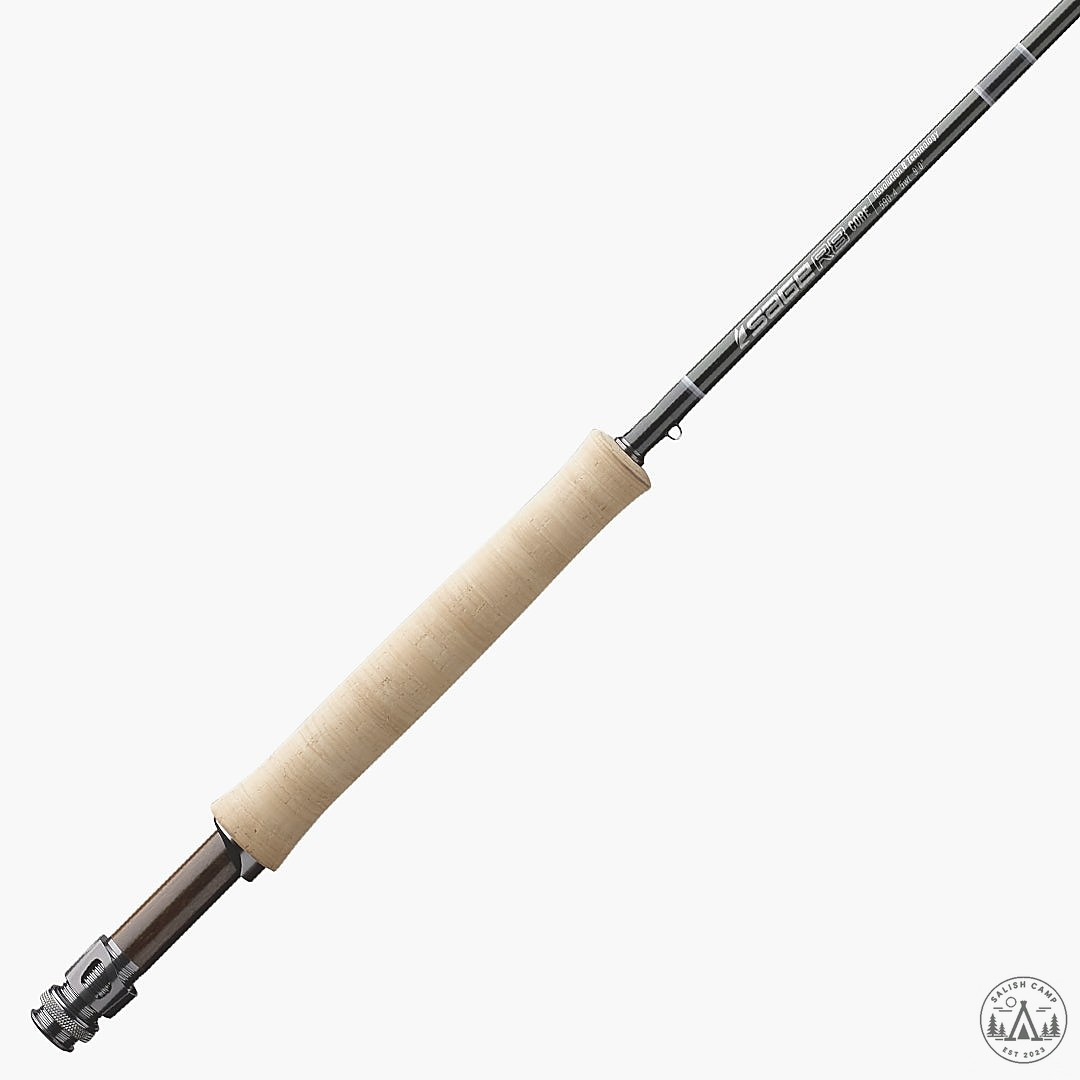Sage R8 Core cork grip and reel seat hardware product closeup
