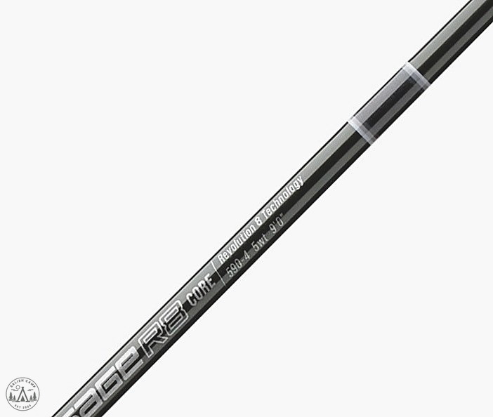 Sage R8 Core fly rod blank finish and logo wrap product detail