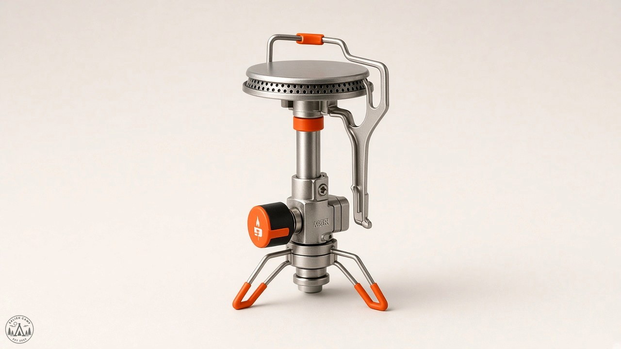 Broad burner head and protected piezo on the PocketRocket Deluxe.