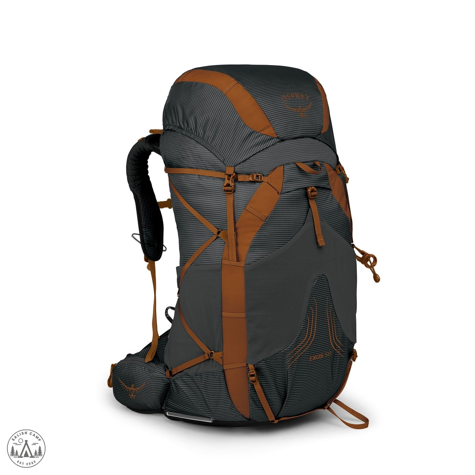 Osprey Exos 58 ultralight backpack product side view