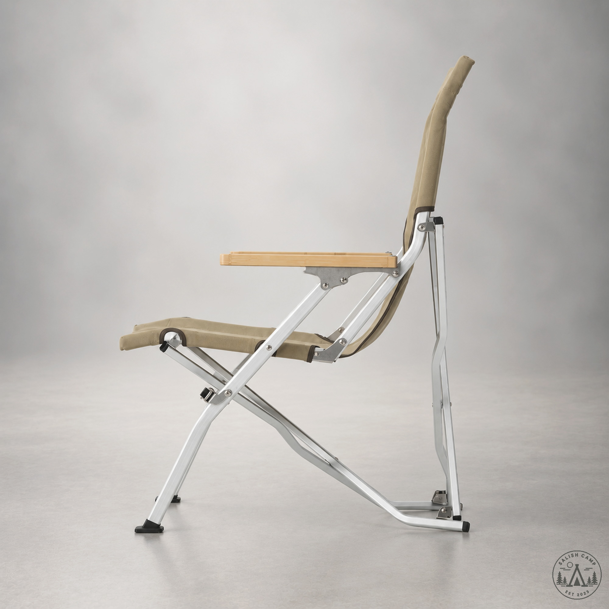 Snow Peak Low Chair 30 side profile khaki
