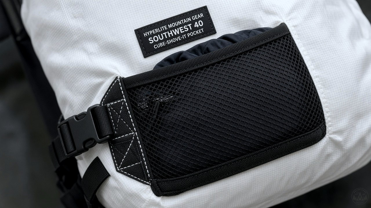 Hyperlite Southwest 40 exterior stretch pocket detail