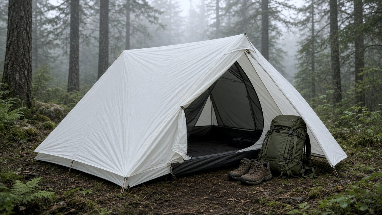 Hyperlite Unbound 2 vestibule staked out for gear storage