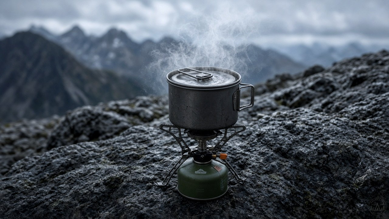 Soto WindMaster stove with 4Flex mounted on an isobutane canister