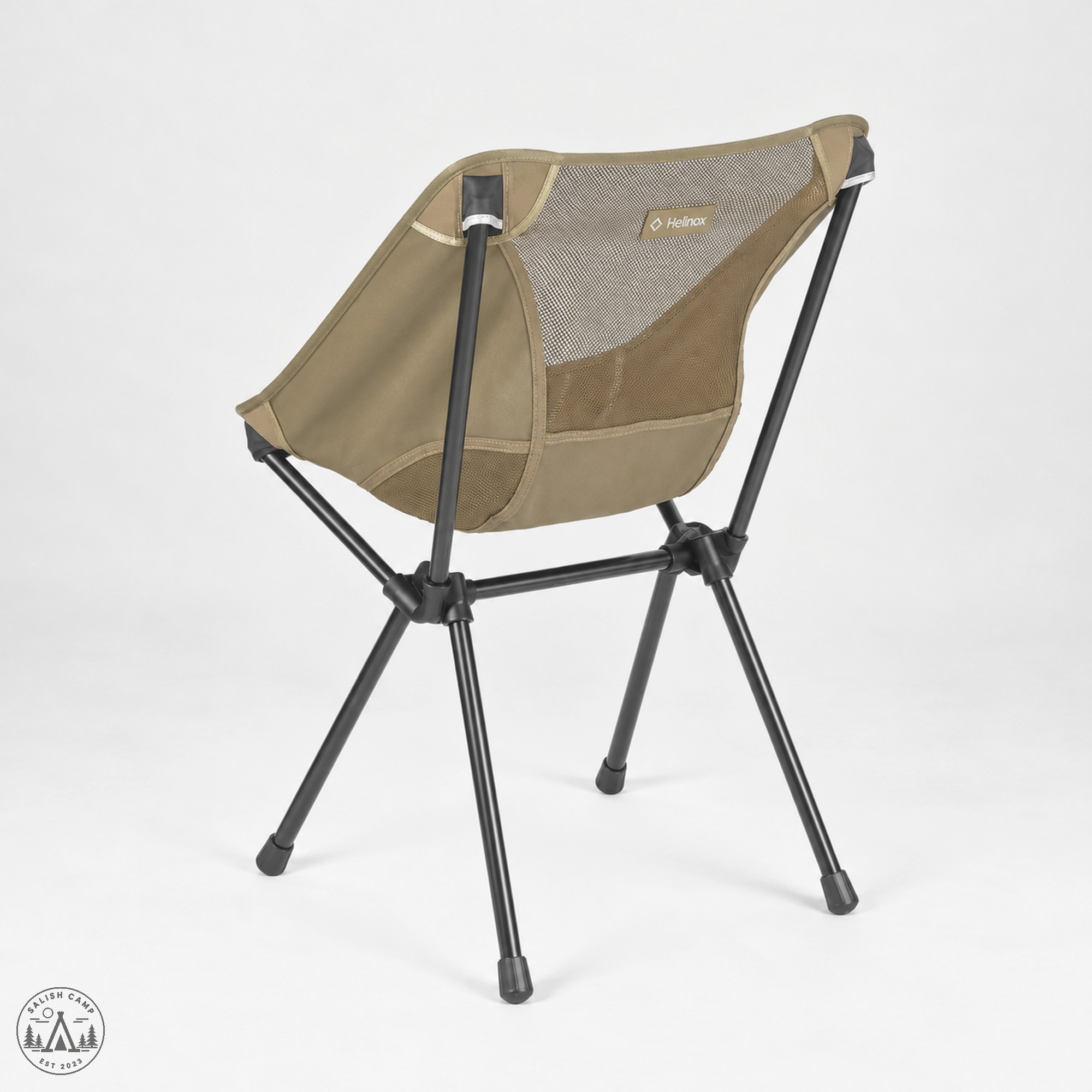 Helinox Café Chair Coyote Tan rear three-quarter view