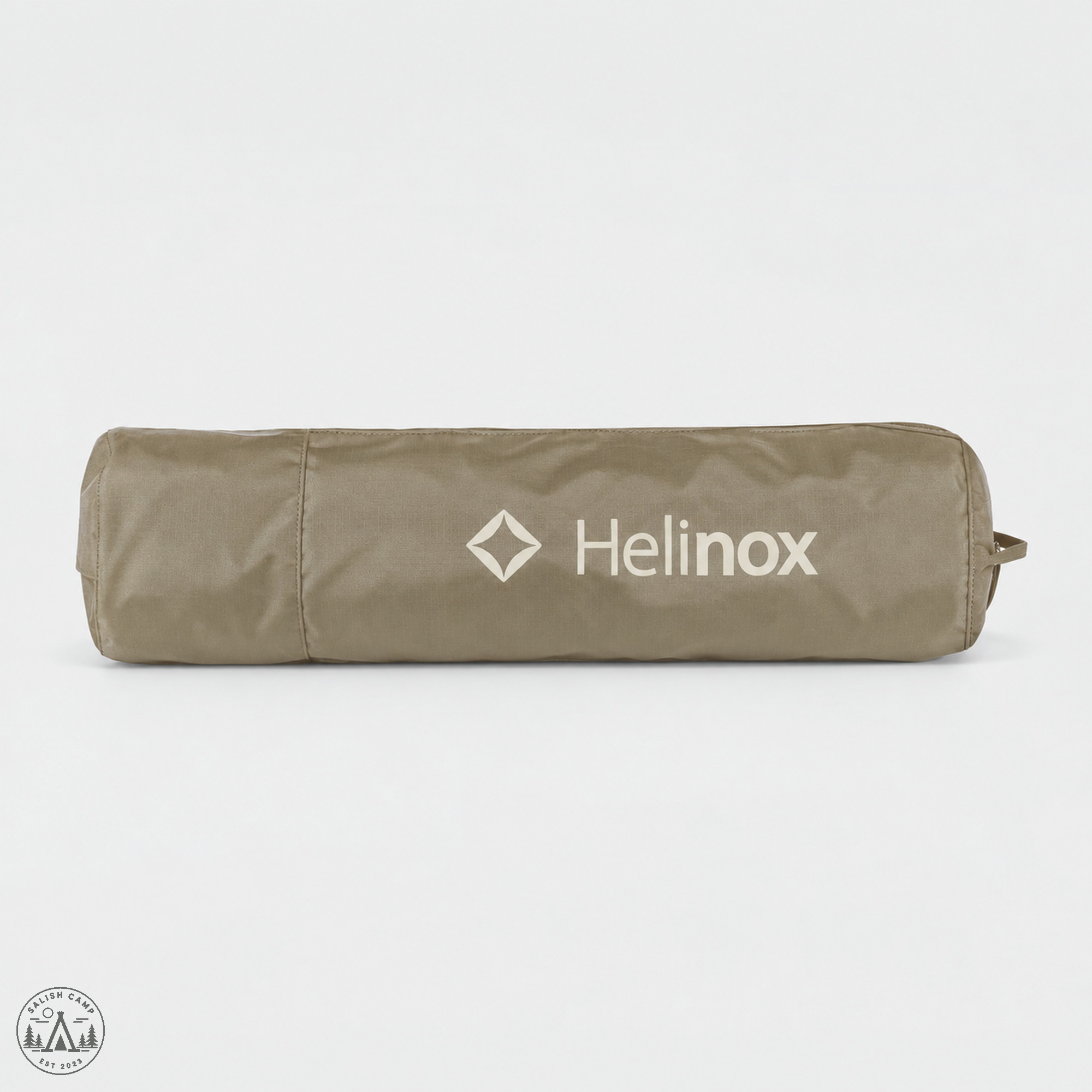 Helinox Café Chair packed in its cylinder case