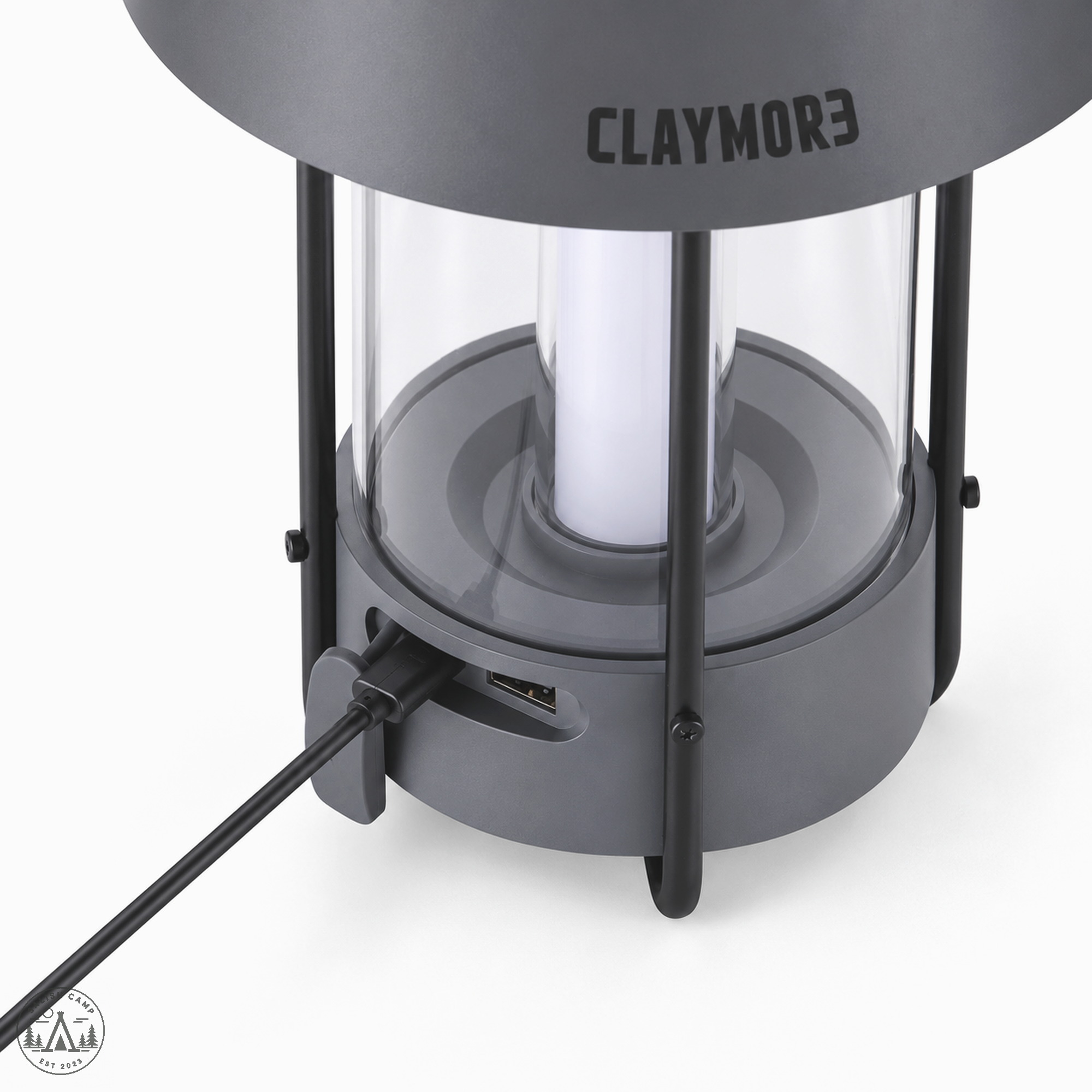 Selene base with a USB port and a cable plugged in