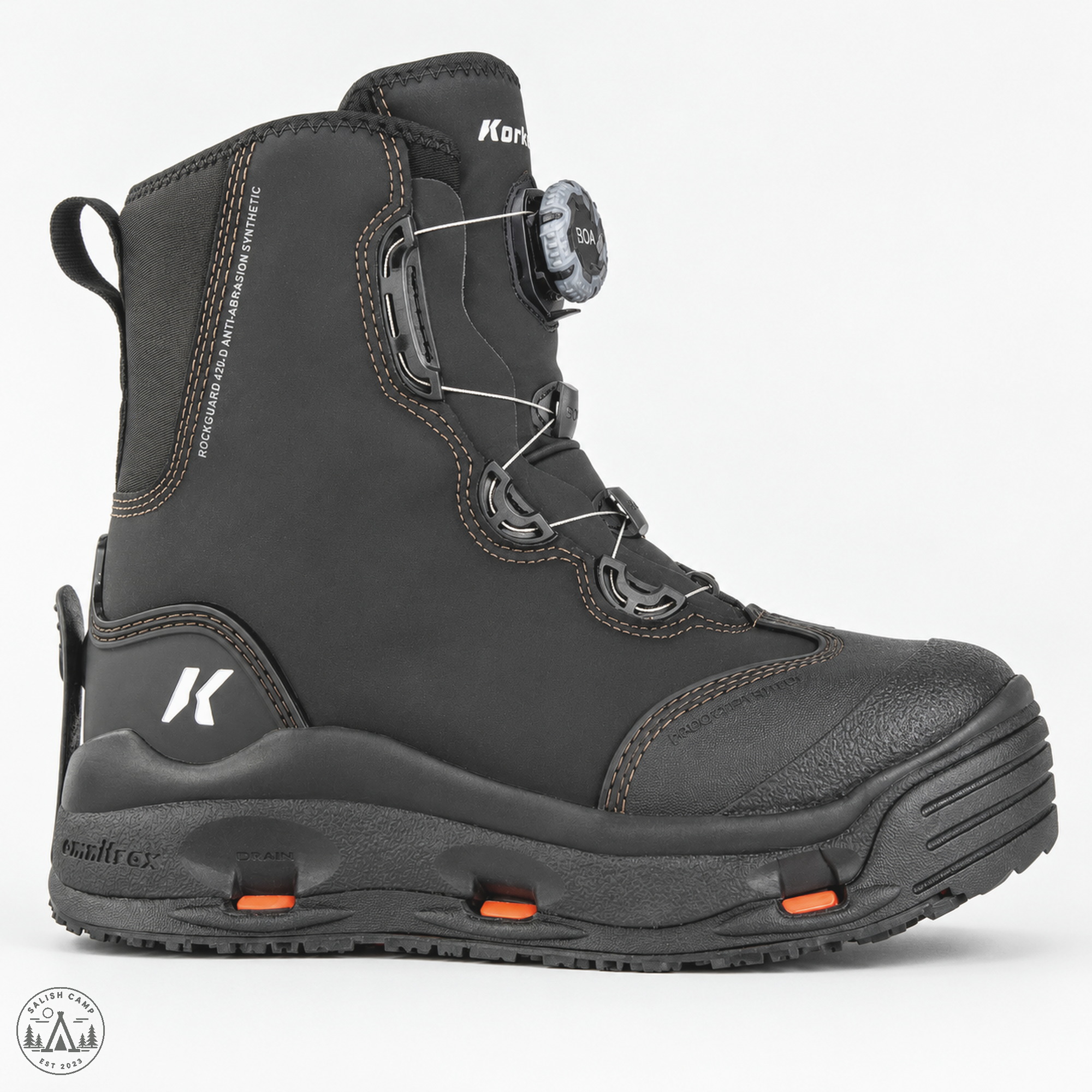 Korkers Devil's Canyon Black boot lateral profile