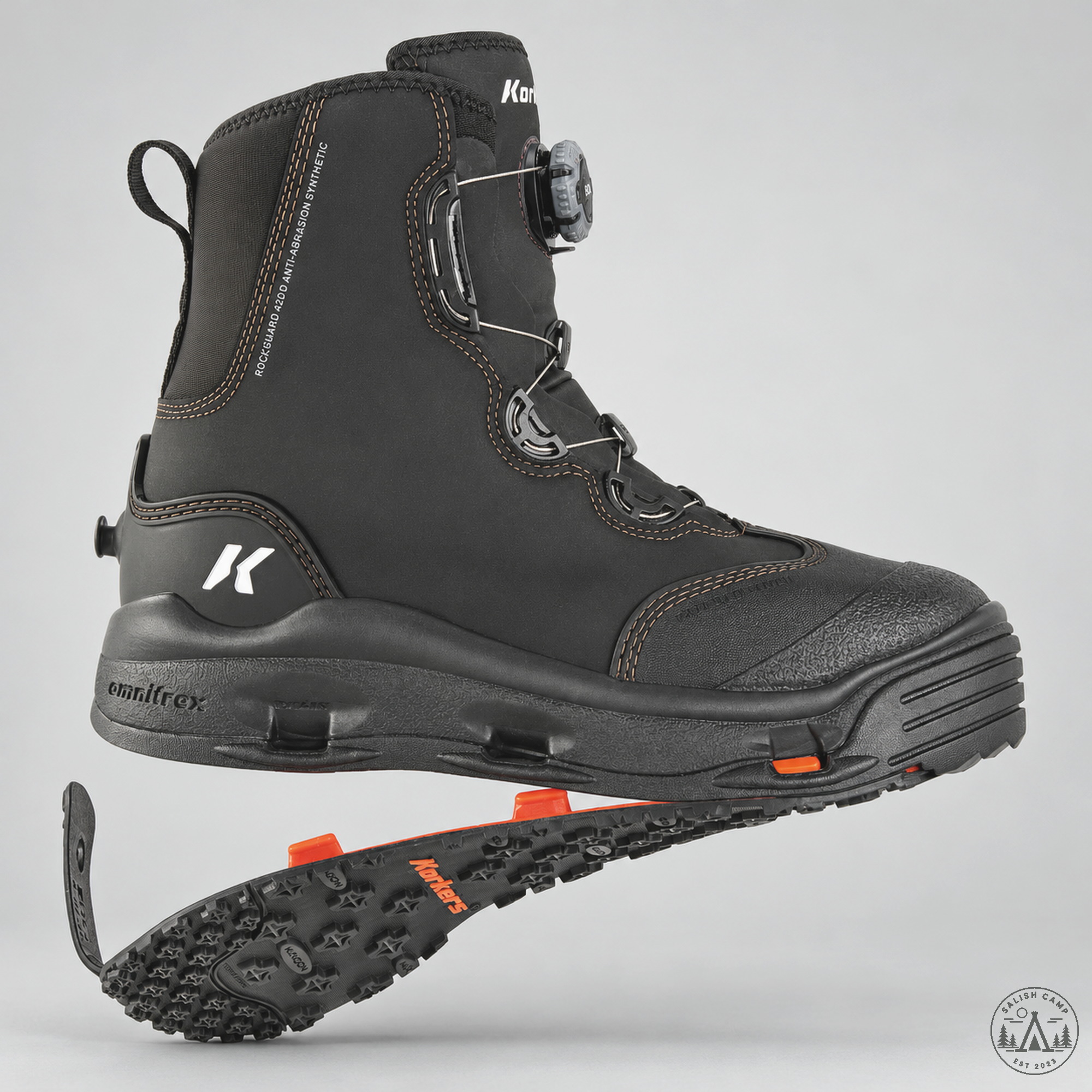Korkers Devil's Canyon OmniTrax sole drop with Kling-On