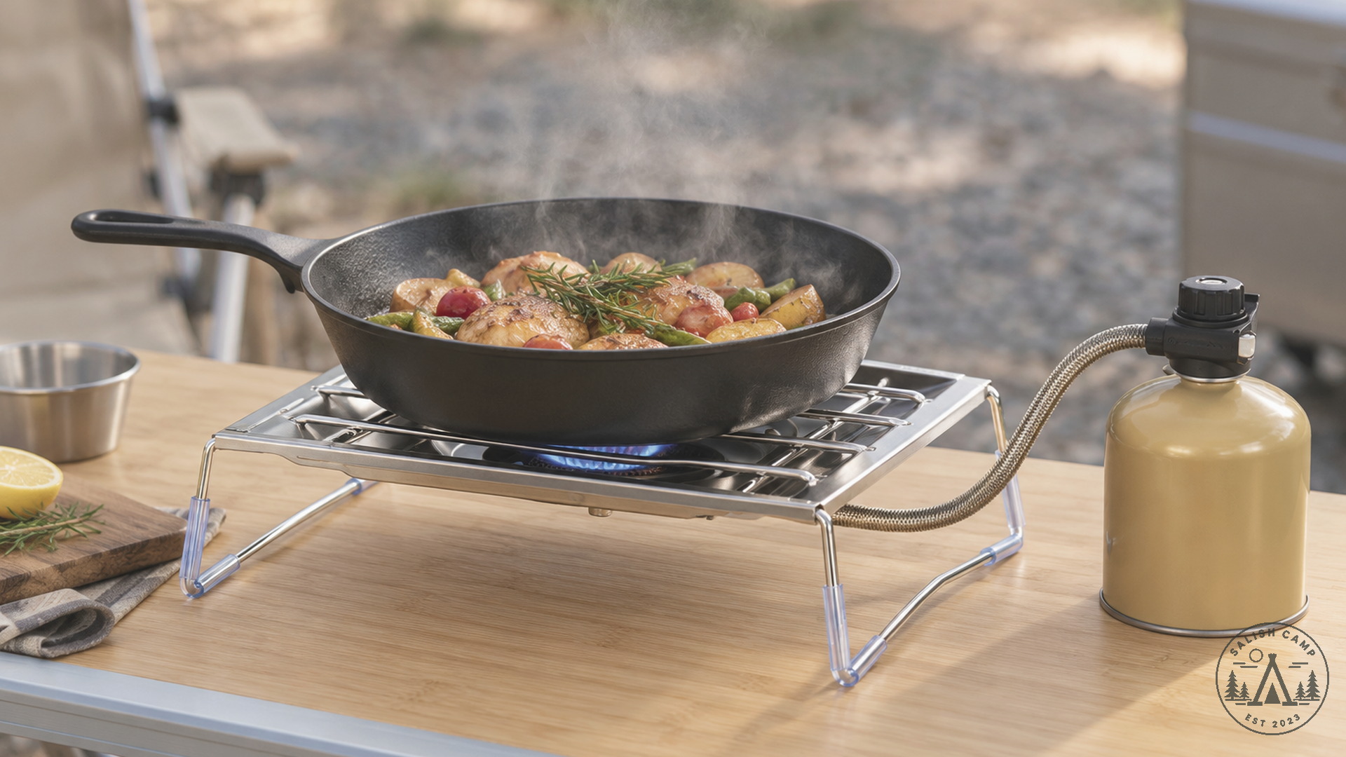 Skillet on the Flat Burner grate