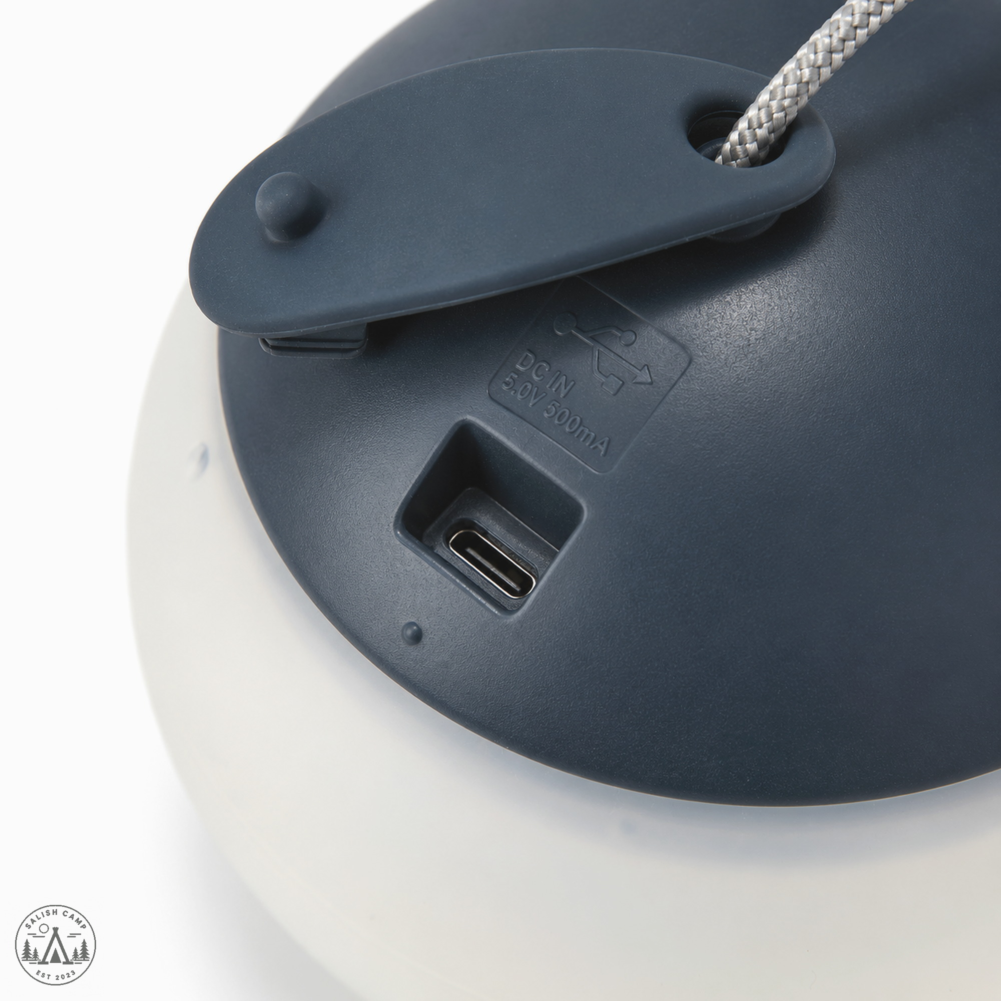 Open USB flap and empty USB-C port on the Night Sky Hozuki cap
