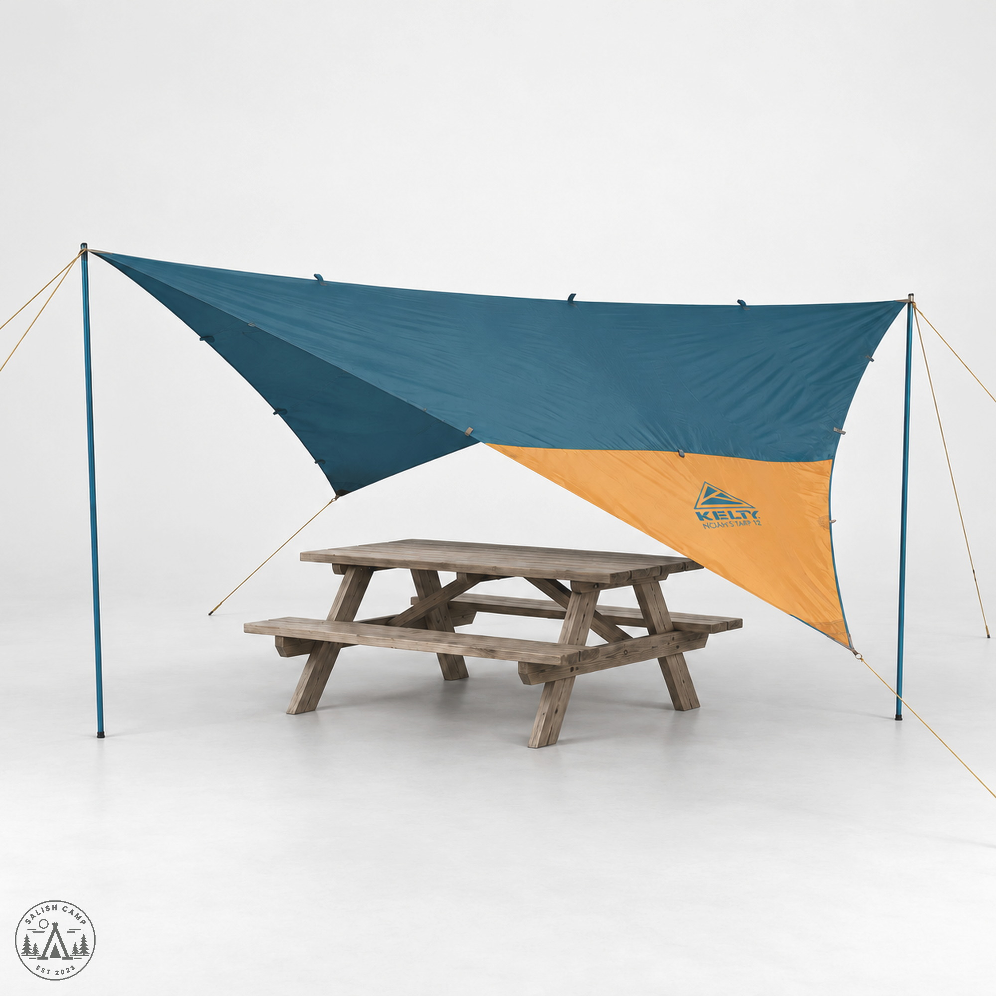 Kelty Noah's Tarp 12 pitched over a picnic table