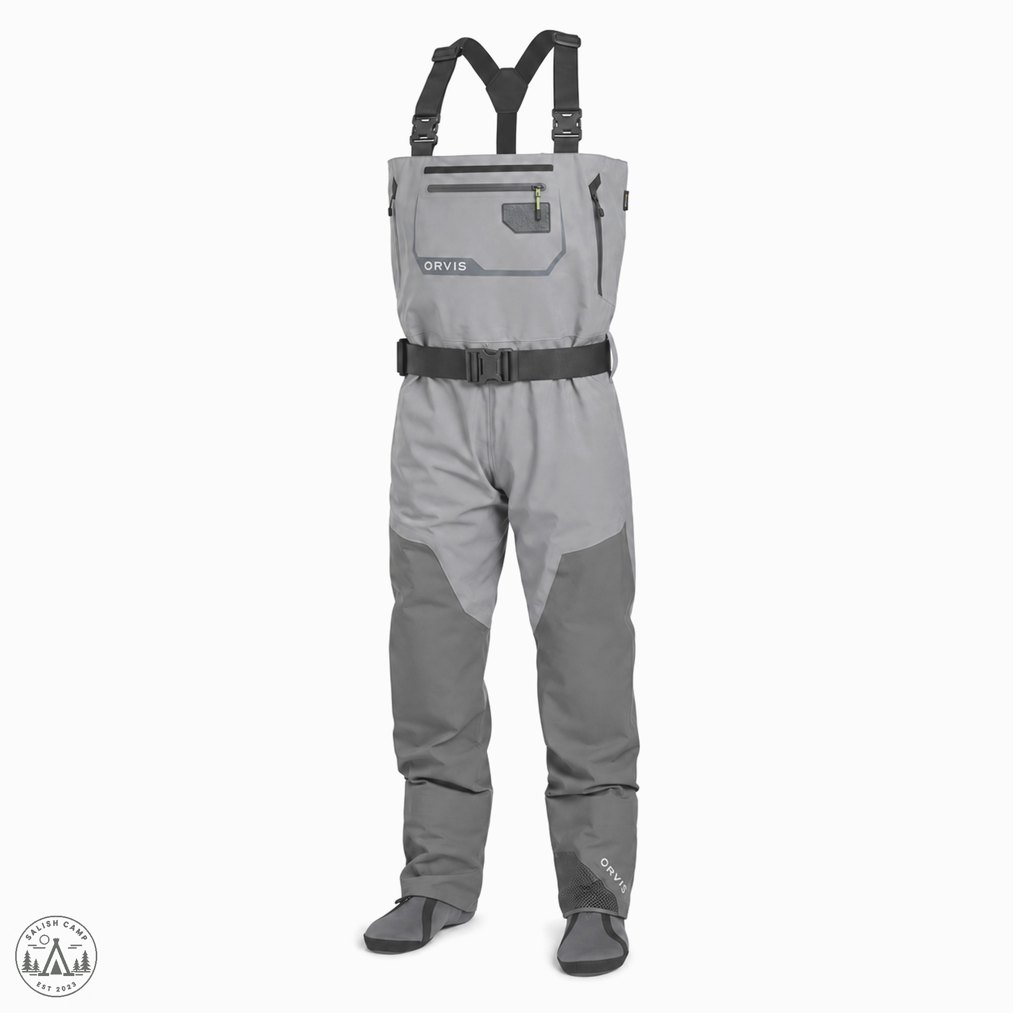 Orvis Men's PRO Waders in Shadow, full front view