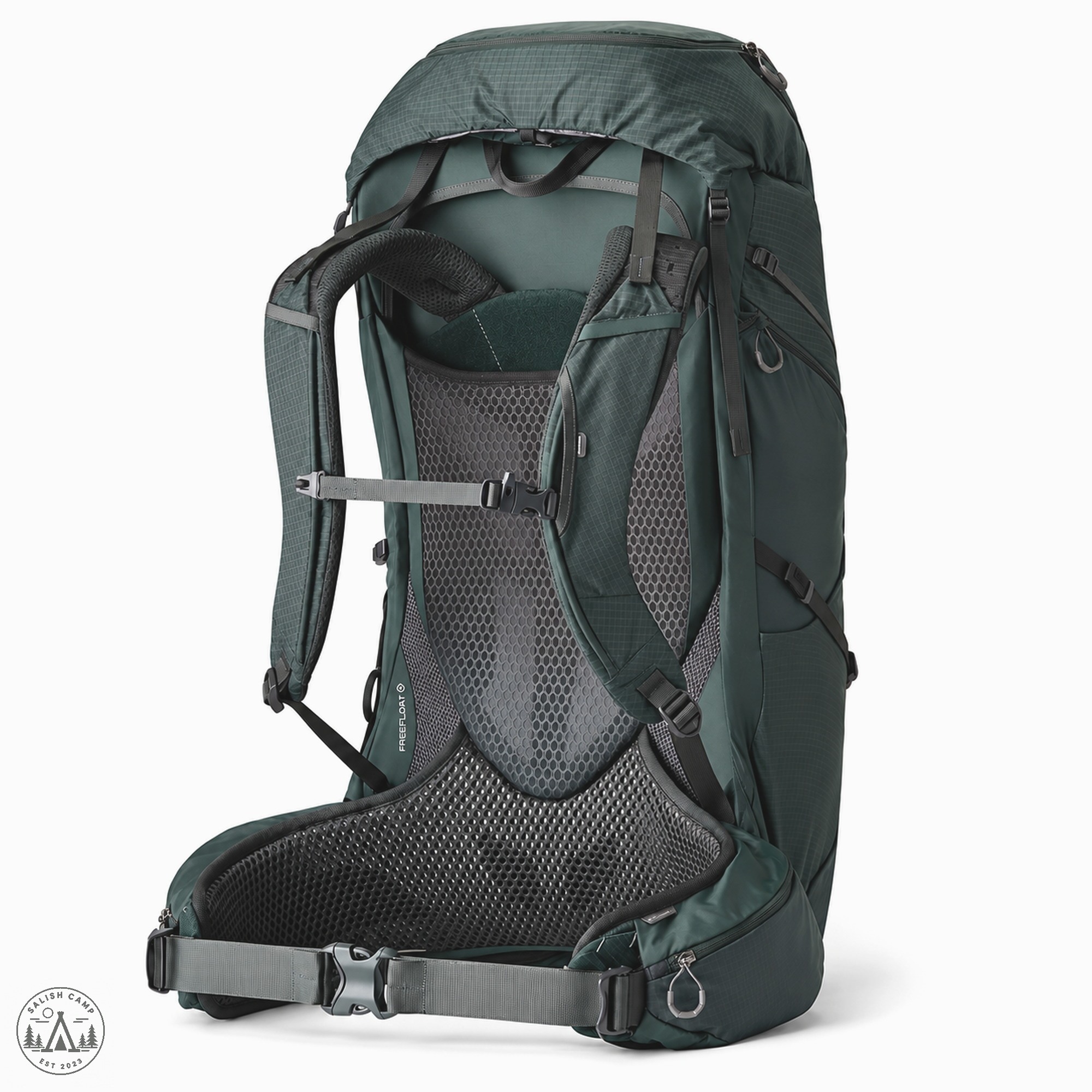 FreeFloat hip belt and AirCushion mesh backpanel