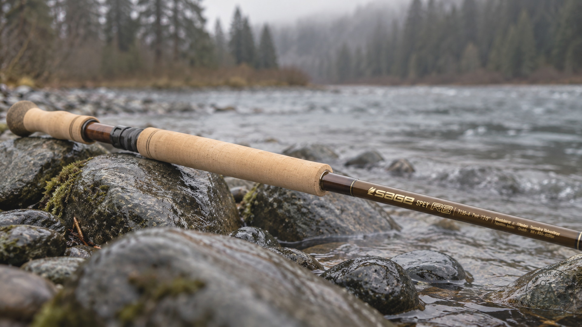 SPEY R8 on a riverbank