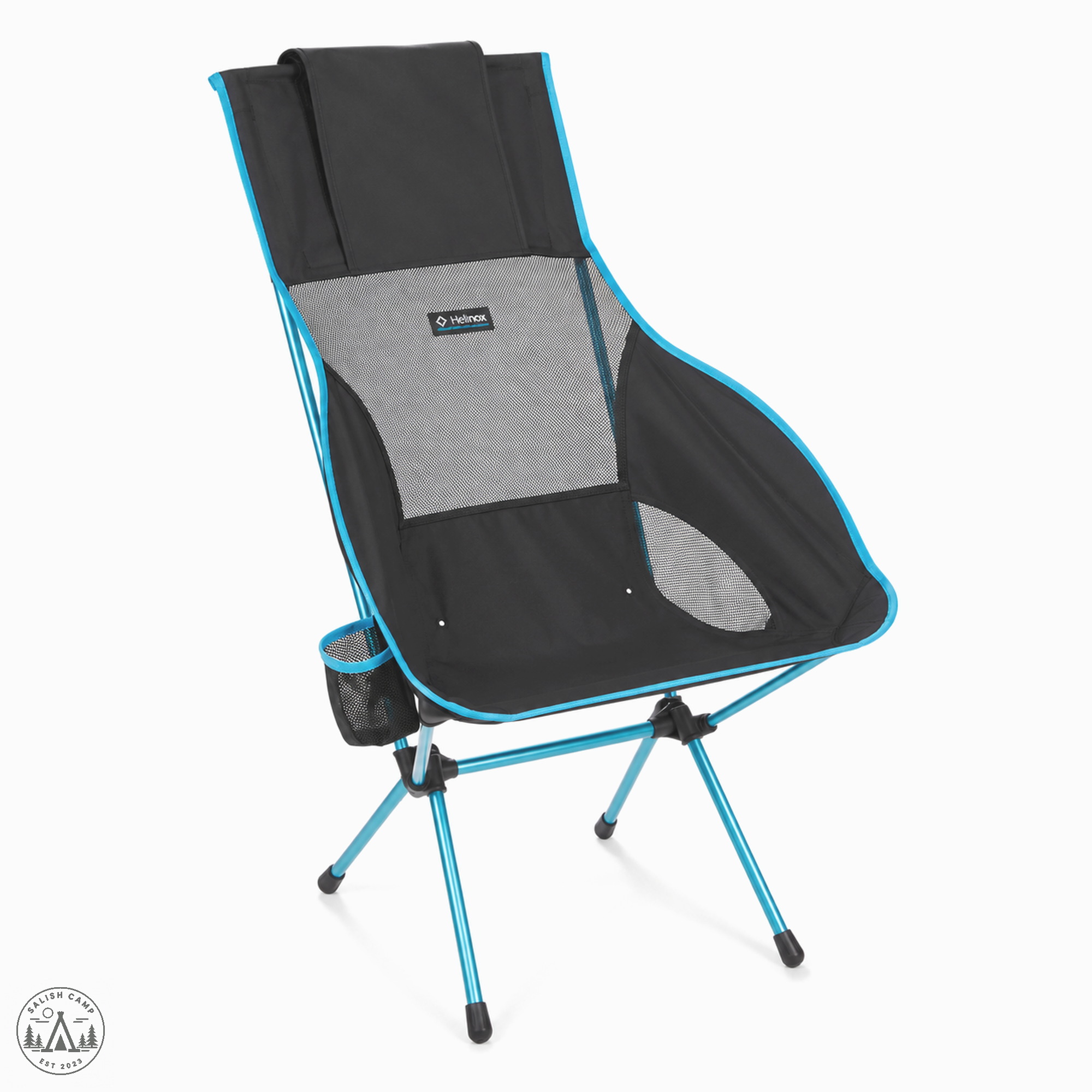 Helinox Savanna Chair in Black, front three-quarter view on white