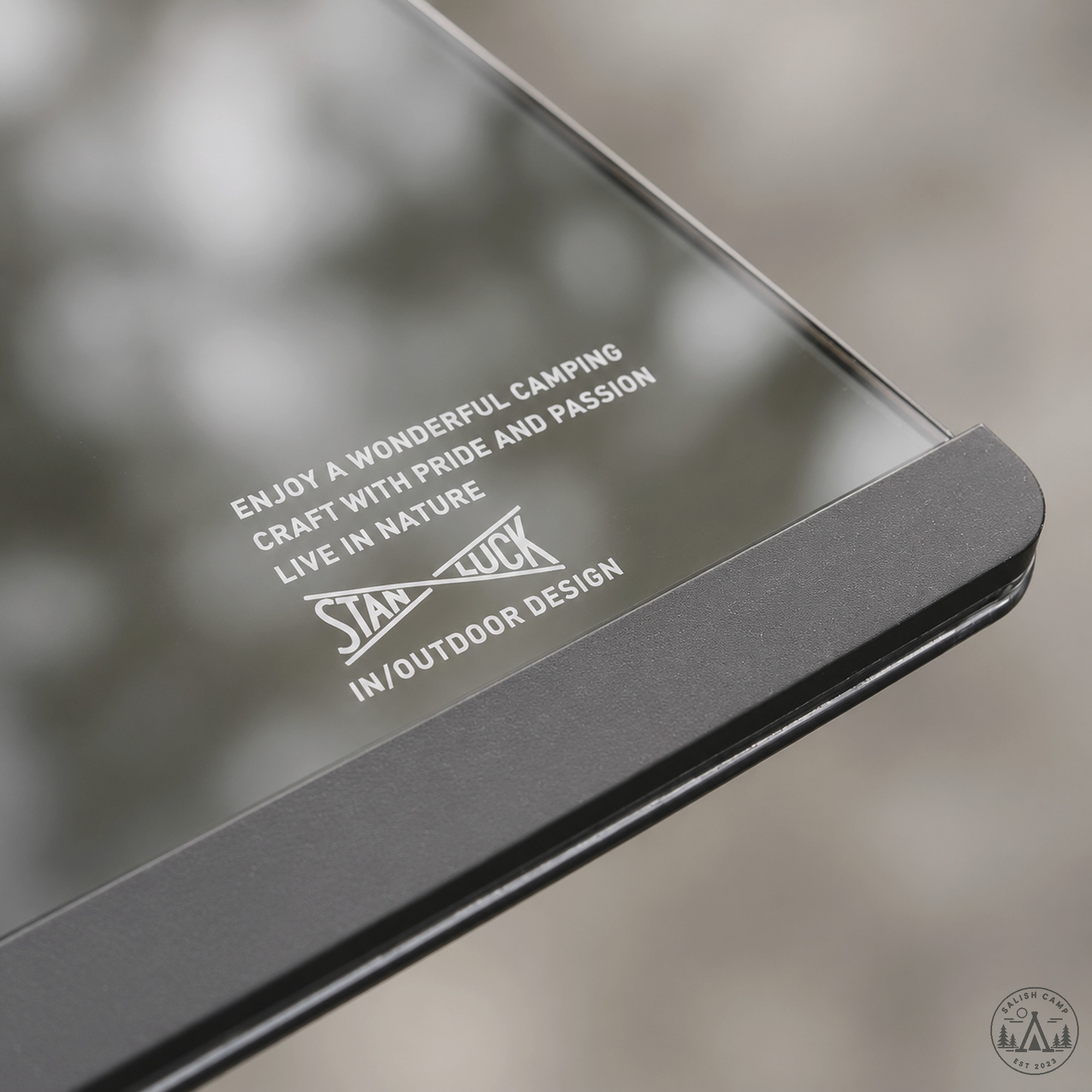 Close-up of the printed logo in the corner of the armor glass