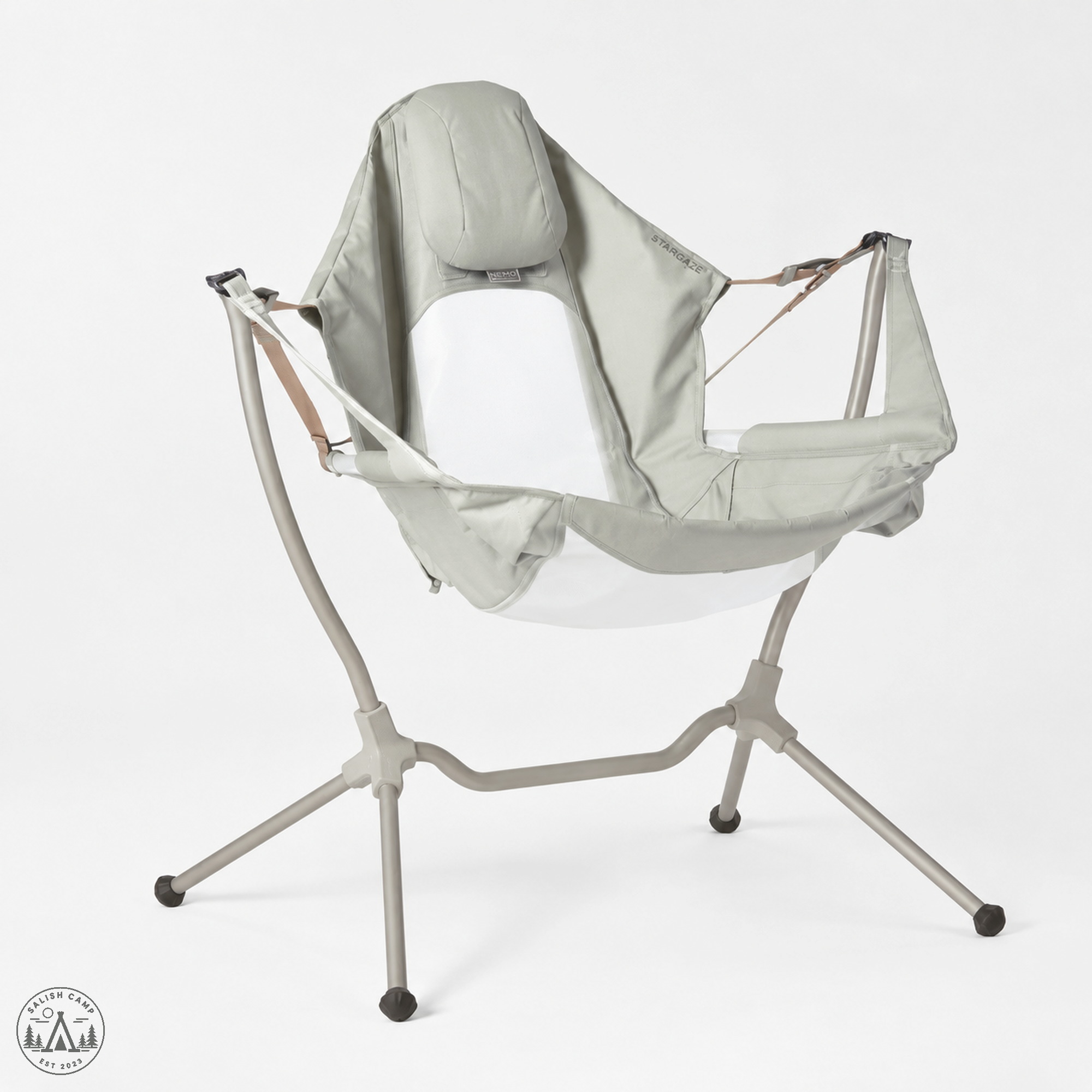 NEMO Stargaze Reclining Camp Chair in Marsh, front three-quarter view