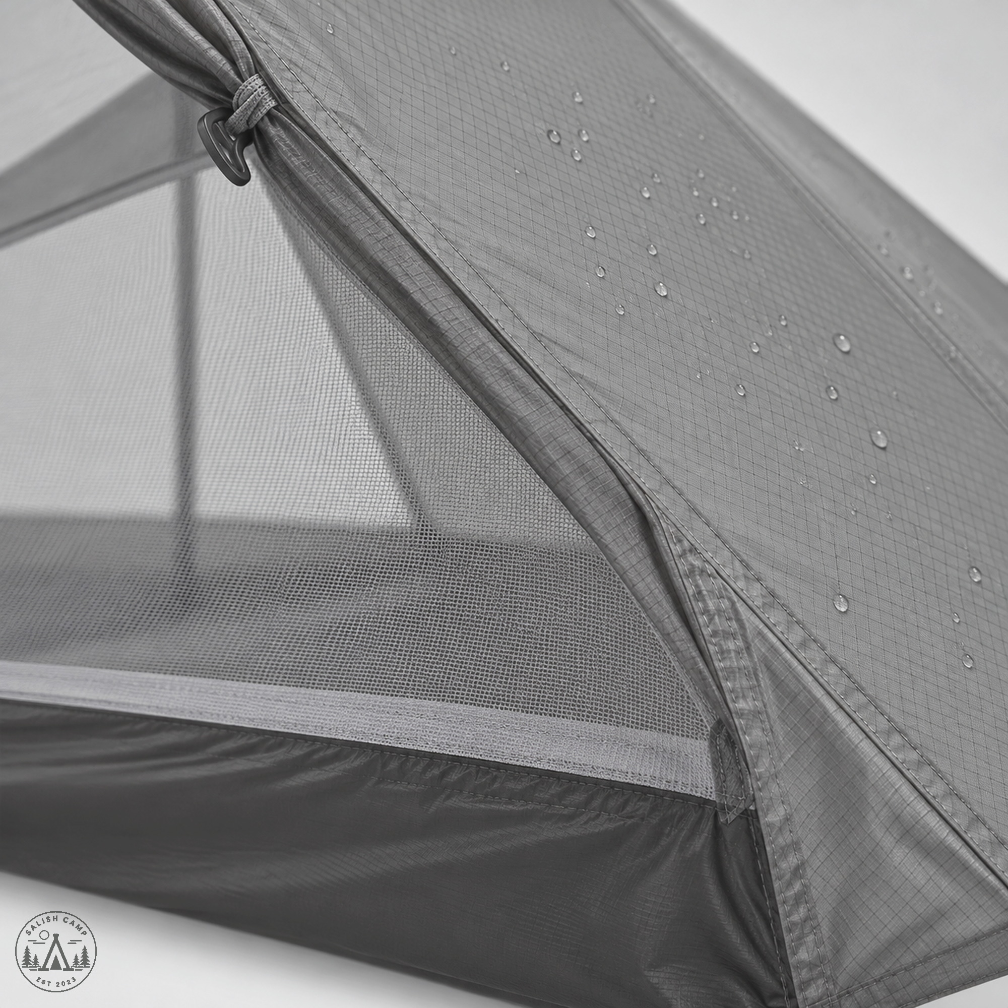 The One ClearSkies fabric meeting mesh and bathtub floor