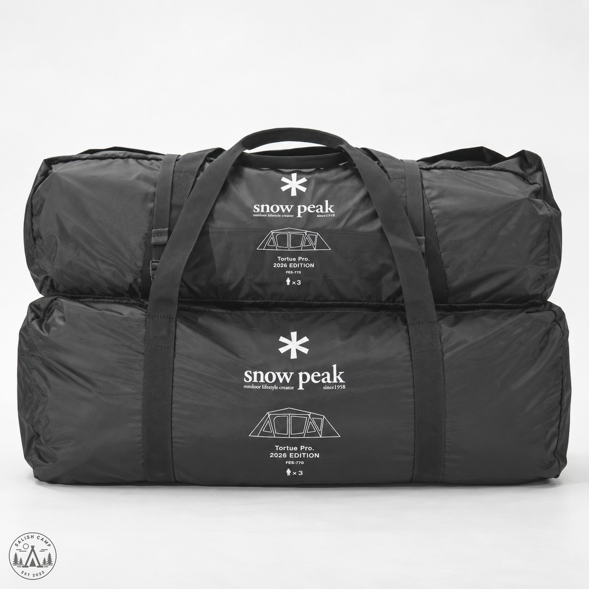 Two black Tortue Pro 2026 Edition carry bags