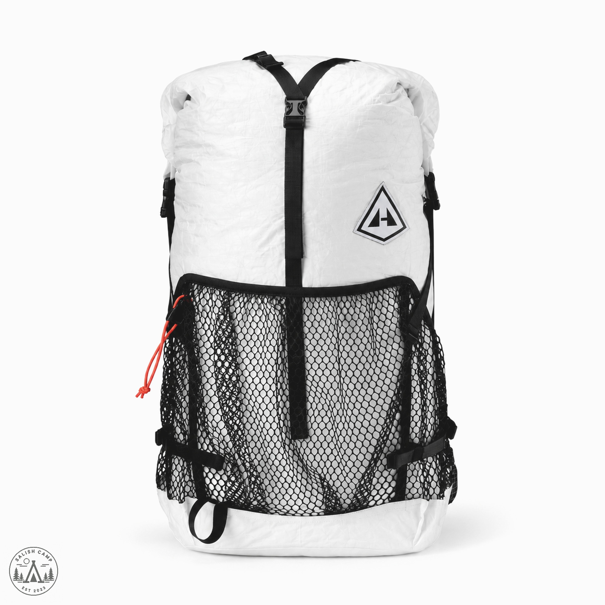 Windrider three external Large Hole Mesh pockets front view