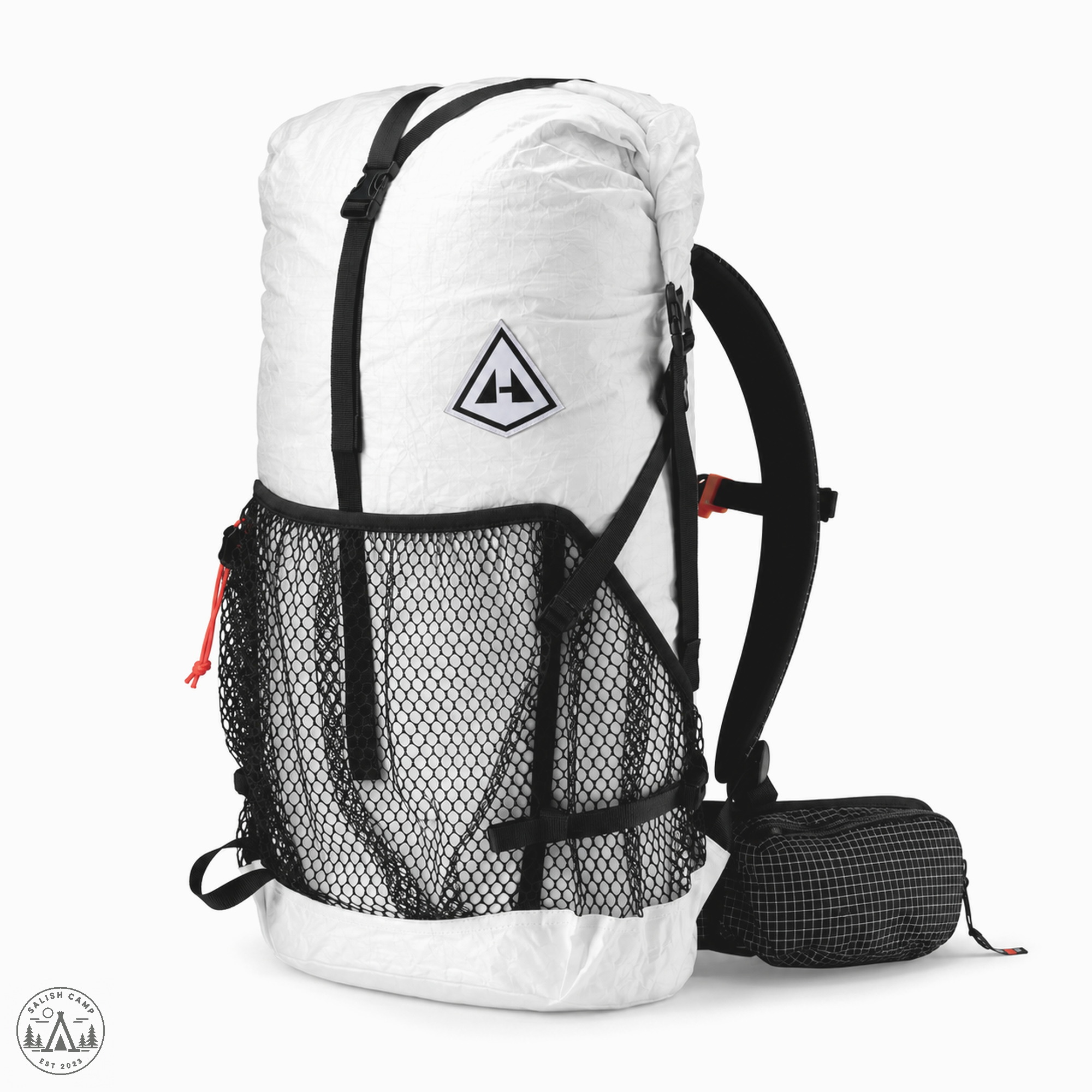 Windrider roll-top closed with vertical compression straps and Top Y-Strap